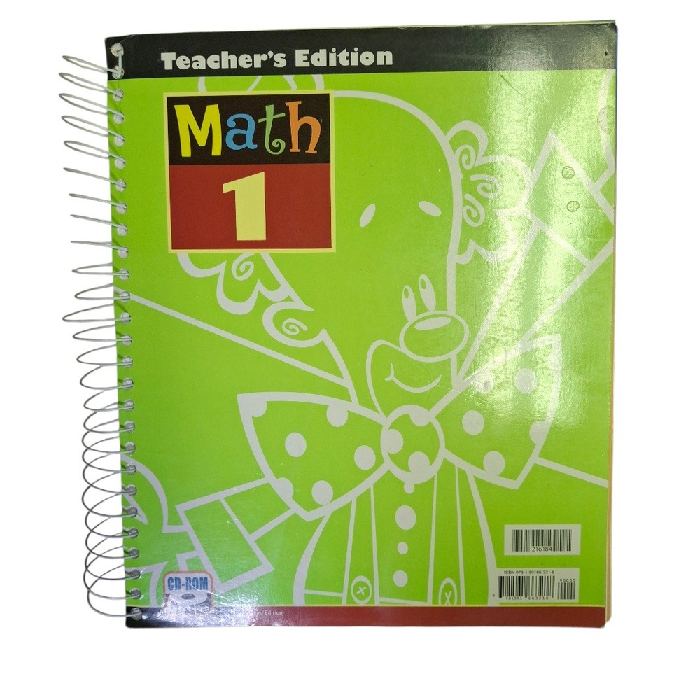 BJU Press Math 1 Teacher Edition Third Edition Spiral Bound 9781591663218‎